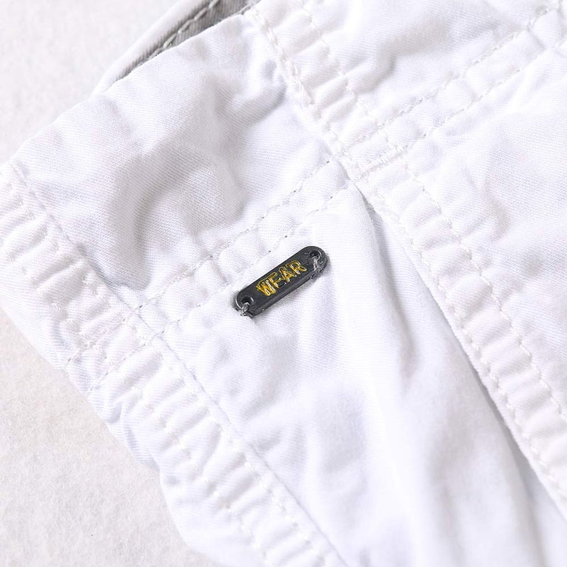 OCHENTA Men's Lightweight Pockets Casual Cargo Shorts Cotton Casual Summer Work White 38 - Image 3